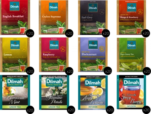 Zestaw herbat w kopertach Dilmah Pick & Mix, 12 smaków, 240 sztuk x 2g/1.5g