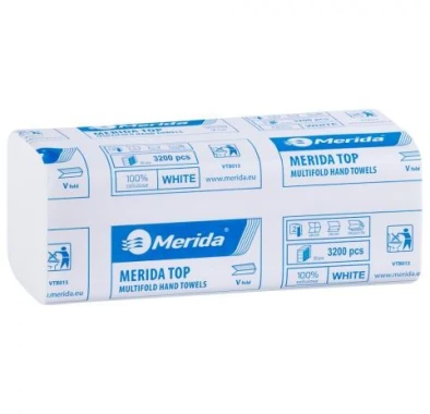 Ręcznik papierowy Merida, dwuwarstwowy, w składce ZZ, 20x160 składek, biały
