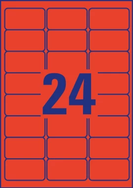 Etykiety usuwalne Avery Zweckform, 63.5x33.9mm, 20 arkuszy, czerwony