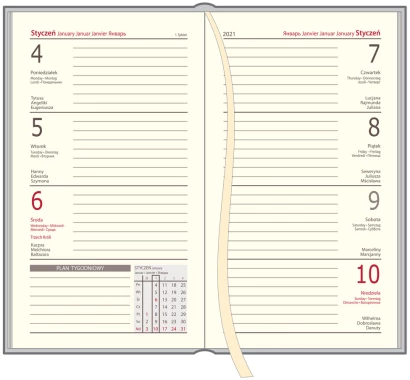 Kalendarz kieszonkowy Udziałowiec 2024, Lux, 92x155mm, tygodniowy, 64 kartki bordowy