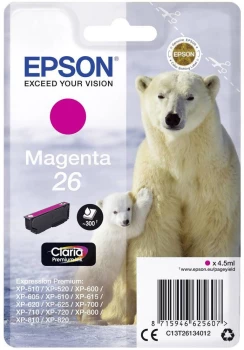 Tusz Epson T2613 (C13T26134012), magenta (purpurowy)