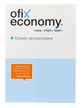 Etykiety uniwersalne Ofix Economy, 105x42.4mm, 100 arkuszy, biały