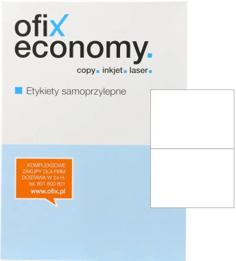 Etykiety uniwersalne Ofix Economy, 210x148mm, 100 arkuszy, biały