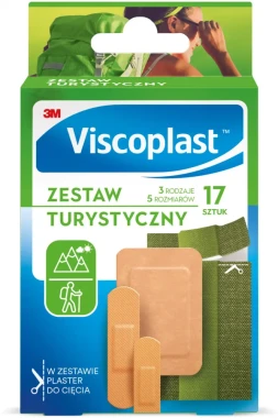 Zestaw plastrów opatrunkowych Viscoplast, turystyczne, 17 sztuk, mix rozmiarów