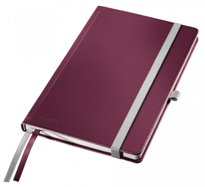 Notatnik w kratkę Leitz Style, A5, twarda oprawa, 80 kartek, rubinowa czerwień