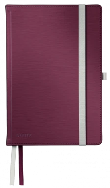 Notatnik w kratkę Leitz Style, A5, twarda oprawa, 80 kartek, rubinowa czerwień