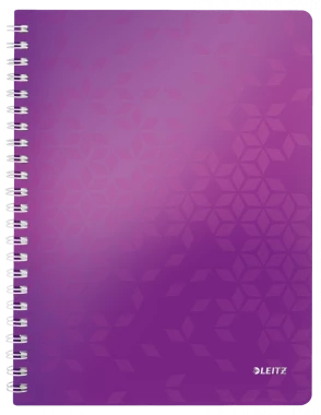 Kołonotatnik Leitz Wow, A4, w kratkę, 80 kartek, fioletowy