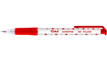Długopis automatyczny Toma, Superfine 069, 0.5mm, czerwony