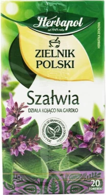 Herbata ziołowa w torebkach Herbapol, Zielnik Polski, szałwia, 20 sztuk x 1.2g