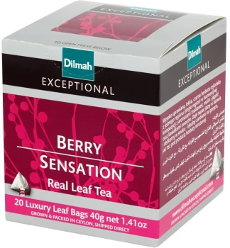Herbata czarna aromatyzowana w torebkach Dilmah Expectionel Berry Sensation, jagoda i malina, 20 sztuk x 2g