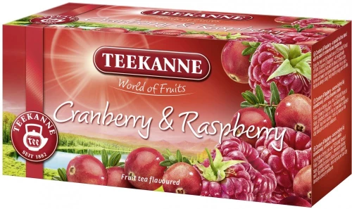 Herbata owocowa w kopertach Teekanne Cranberry&Raspberry, żurawina i malina, 20 sztuk x 2.25g
