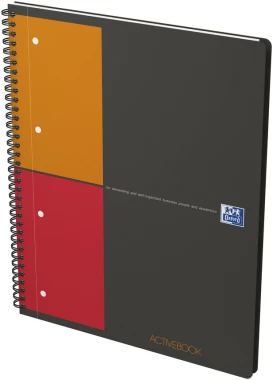 Kołonotatnik Oxford International ActiveBook, A4+, w kratkę, 80 kartek, szary