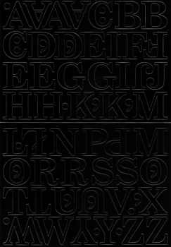 Litery samoprzylepne, 5 cm, A-Z na 4 ark., czarny