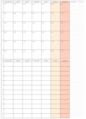 Planer/organizer miesiąc+ tydzień Brooklyn, z możliwością zmiany notatek, A0 (84 cm x 119cm)