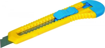 Nożyk biurowy z wymiennym ostrzem Donau, 18mm, żółto-niebieski
