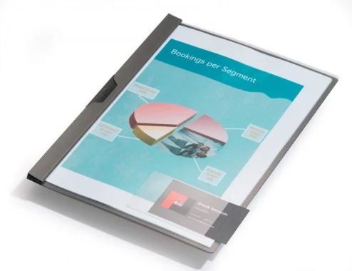 Kieszeń samoprzylepna Durable Pocketfix, na wizytówki, otwierana z boku,  90x57mm, 100 sztuk, transparentny