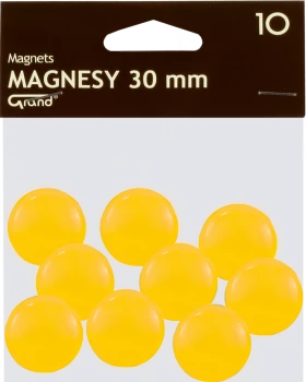 Magnesy Grand, 30mm, 10 sztuk, żółty