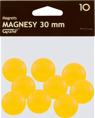 Magnesy Grand, 30mm, 10 sztuk, żółty