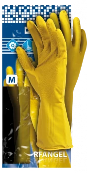 Rękawice lateksowe Reis RF, rozmiar L, żółty (c)