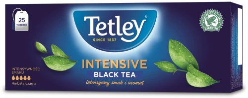 Herbata czarna w torebkach Tetley Intensive Black, 25 sztuk x 2g