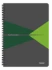 Kołonotatnik z okładką kartonową Leitz Office, A4, w kratkę, 90 kartek, szaro-zielony