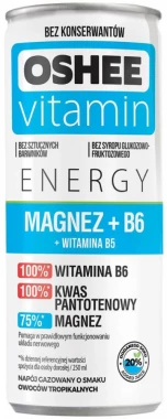 Napój Oshee Vitamin Energy, Magnez + witamina B6, puszka, 250ml
