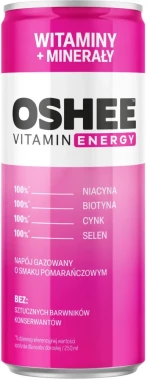 Napój Oshee Vitamin Energy, Witaminy + minerały, puszka, 250ml