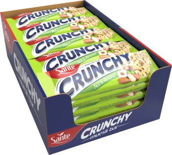 Baton Sante Crunchy, orzechowo migdałowy, 35g, 25 sztuk
