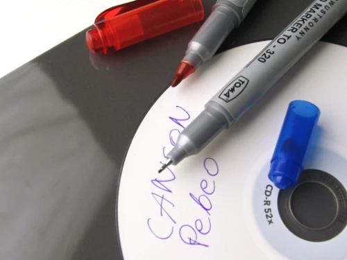 Marker dwustronny do płyt CD i DVD Toma TO-320, okrągła, 0.5mm/ 0.8mm, niebieski