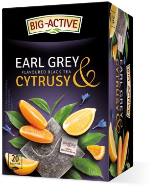 Herbata czarna aromatyzowana w kopertach Big-Active Earl Grey & Cytrusy, 20 sztuk x 2g