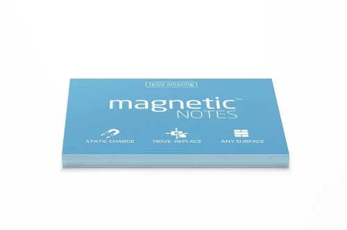 Karteczki elektrostatyczne Magnetic, 100x70mm, 100 sztuk, niebieski