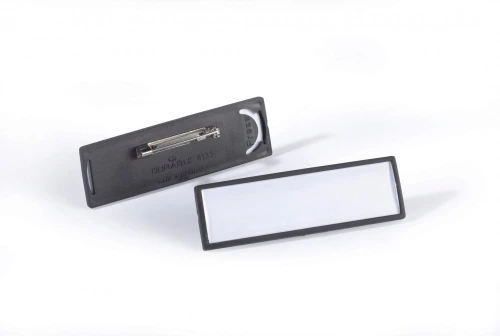 Identyfikator Durable Clip Card, 17x67mm, zapinany na agrafkę, 25 sztuk, czarny