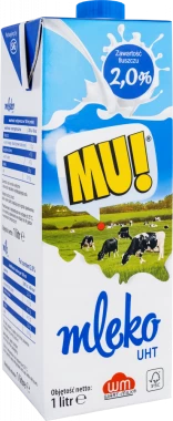 Mleko UHT Wart-Milk MU!, 2%, 1l