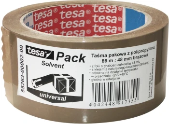 Taśma pakowa Tesa Standard Solvent, 48mmx66m, brązowy