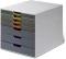 Pojemnik na dokumenty Durable Varicolor 7, z 7 kolorowymi szufladami, szary