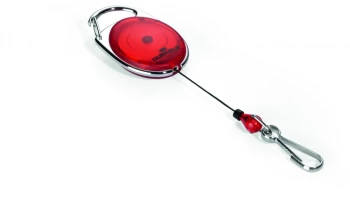 Mechanizm ściągający Durable Jojo Style, metalowe zapięcie - karabińczyk, linka 80cm, czerwony