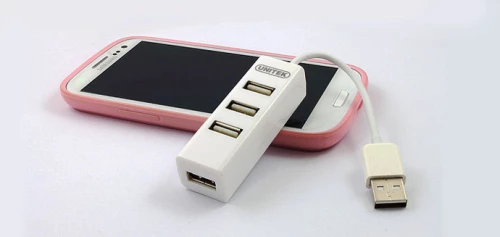 Rozgałęziacz - Hub Unitek Y-2146, 4x USB 2.0 mini, biały