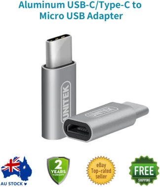 Adapter USB TypC na microUSB Unitek, Y-A027AGY, metaliczny szary