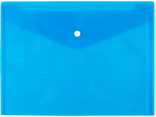 Teczka kopertowa D.Rect 5530, A4, na zatrzask, przezroczysty niebieski