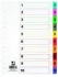 Przekładki kartonowe numeryczne z kolorowymi indeksami Q-Connect Mylar, laminowane, A4, 10 kart, mix kolorów
