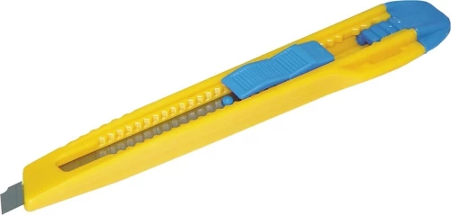 Nożyk biurowy z wymiennym ostrzem Donau, 9mm, żółto-niebieski