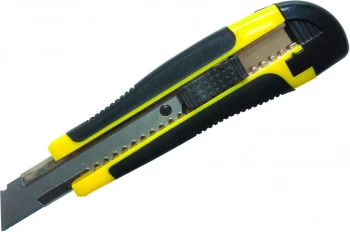 Nożyk pakowy z blokadą Donau Professional, 18mm, żółto-czarny
