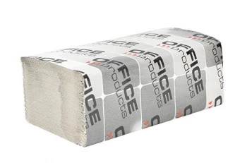 Ręcznik papierowy Office Products, 1 warstwowy, w składce ZZ, 200 składek, 20 sztuk, szary