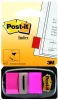 Zakładki samoprzylepne Post-it (680-21) proste, indeksujące, folia, półtransparentne, 25x43mm, 1x50 sztuk, jaskrawy różowy