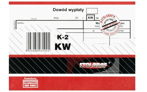 Druk akcydensowy Dowód wpłaty KW Stolgraf K2, A6, 100k