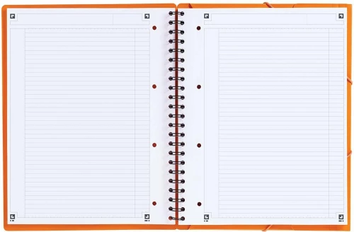 Kołonotatnik z teczką Oxford International Meetingbook, A4+, w linie, 80 kartek, pomarańczowy