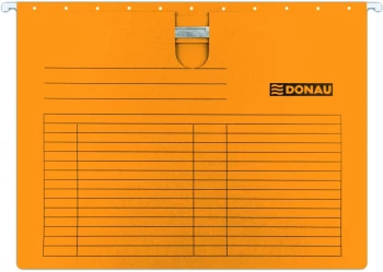 Skoroszyt zawieszany kartonowy Donau, z wąsem, A4, 230g/m2, pomarańczowy