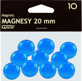 Magnesy Grand, 20mm, 10 sztuk, niebieski