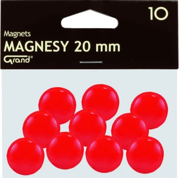 Magnesy Grand, 20mm, 10 sztuk, czerwony