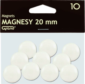 Magnesy Grand, 20mm, 10 sztuk, biały